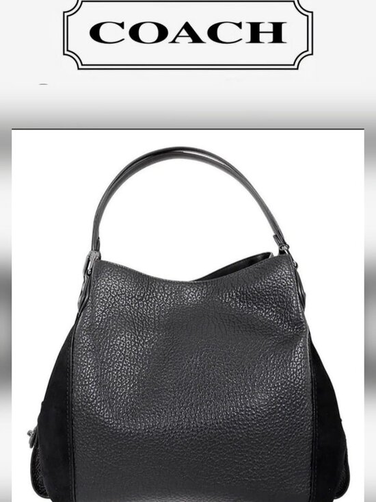 Coach Handbags - Coach Women's Edie 42 Dark Antique Nickel / Black Leather Shoulder Bag